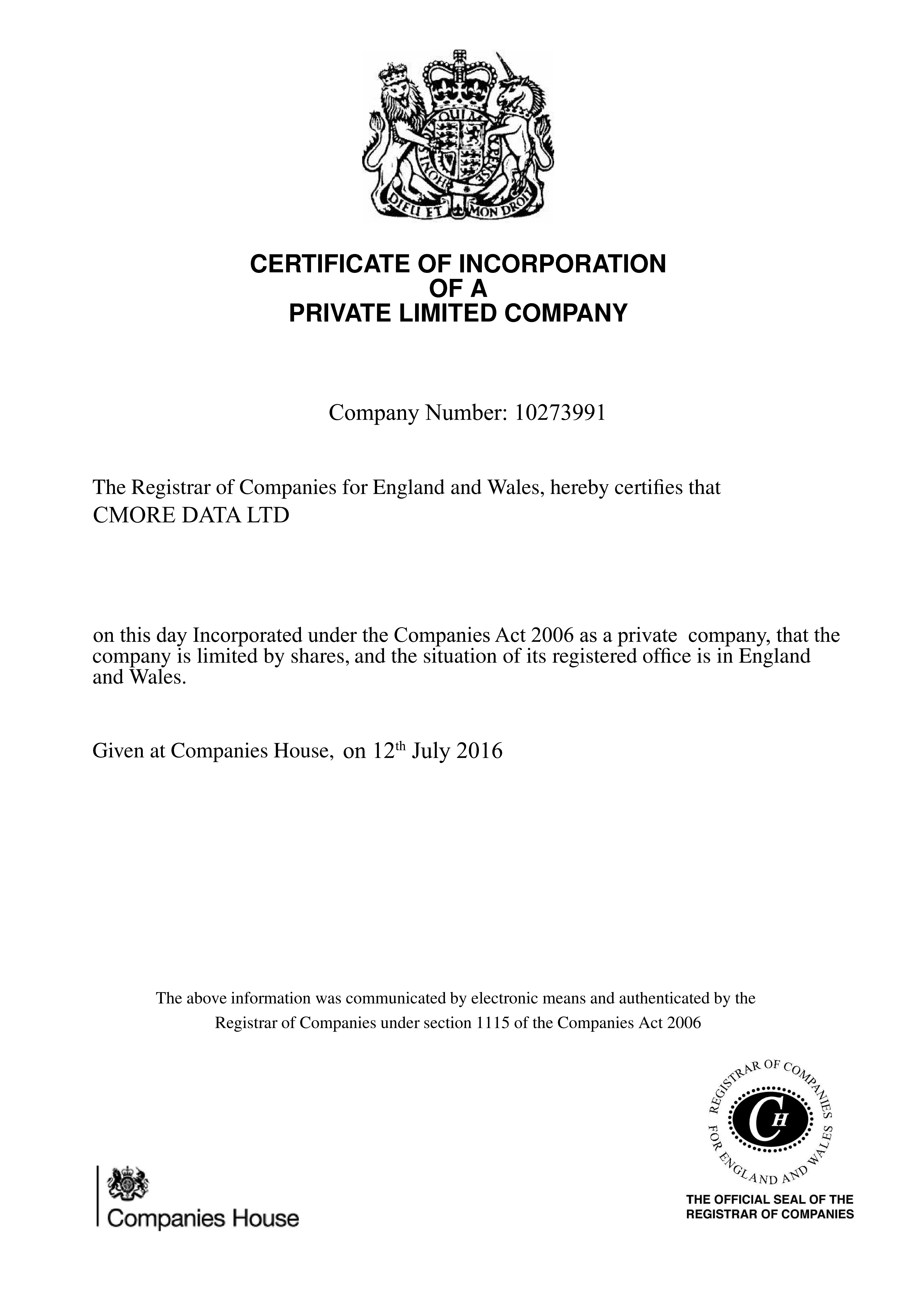 coinmore.org  CERTIFICATE